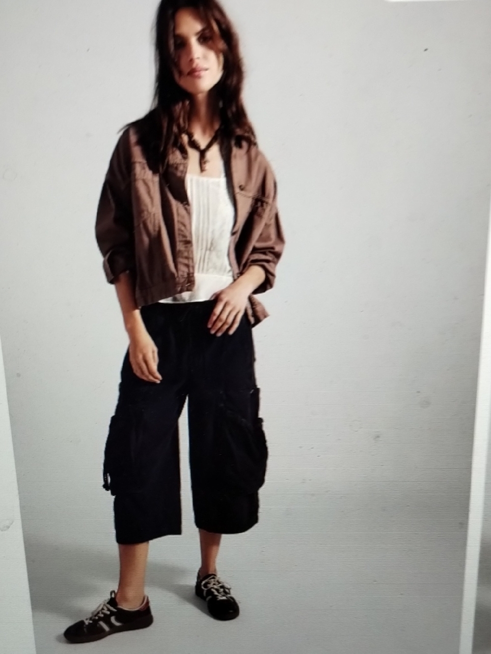 NWOT Free People We The Free Ashton Crop Pull On Cargo Pants Black S